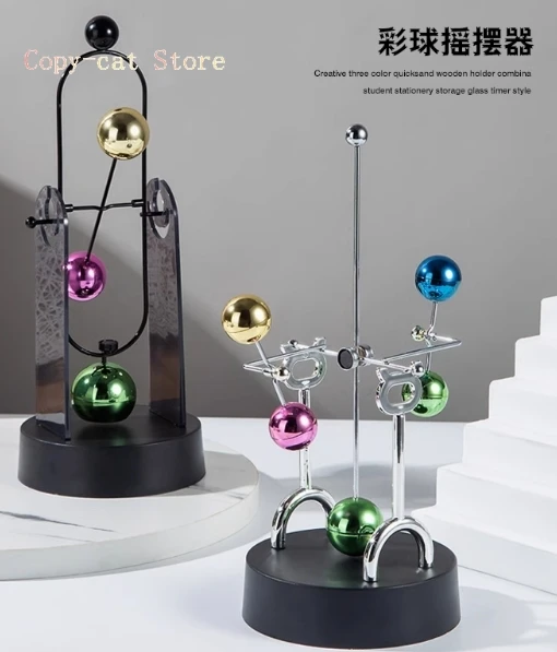 

Color Ball Newton Pendulum Ball Perpetual Motion Instrument Chaos Ornament Creative Home Room Office Modern Simple Ornament Gift