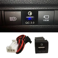 QC 3.0 USB Port Adapter Car Charger Socket Mobile Phone Fast Charging For Toyota Camry 2018 Corolla RAV4 2019 2020 Accessories