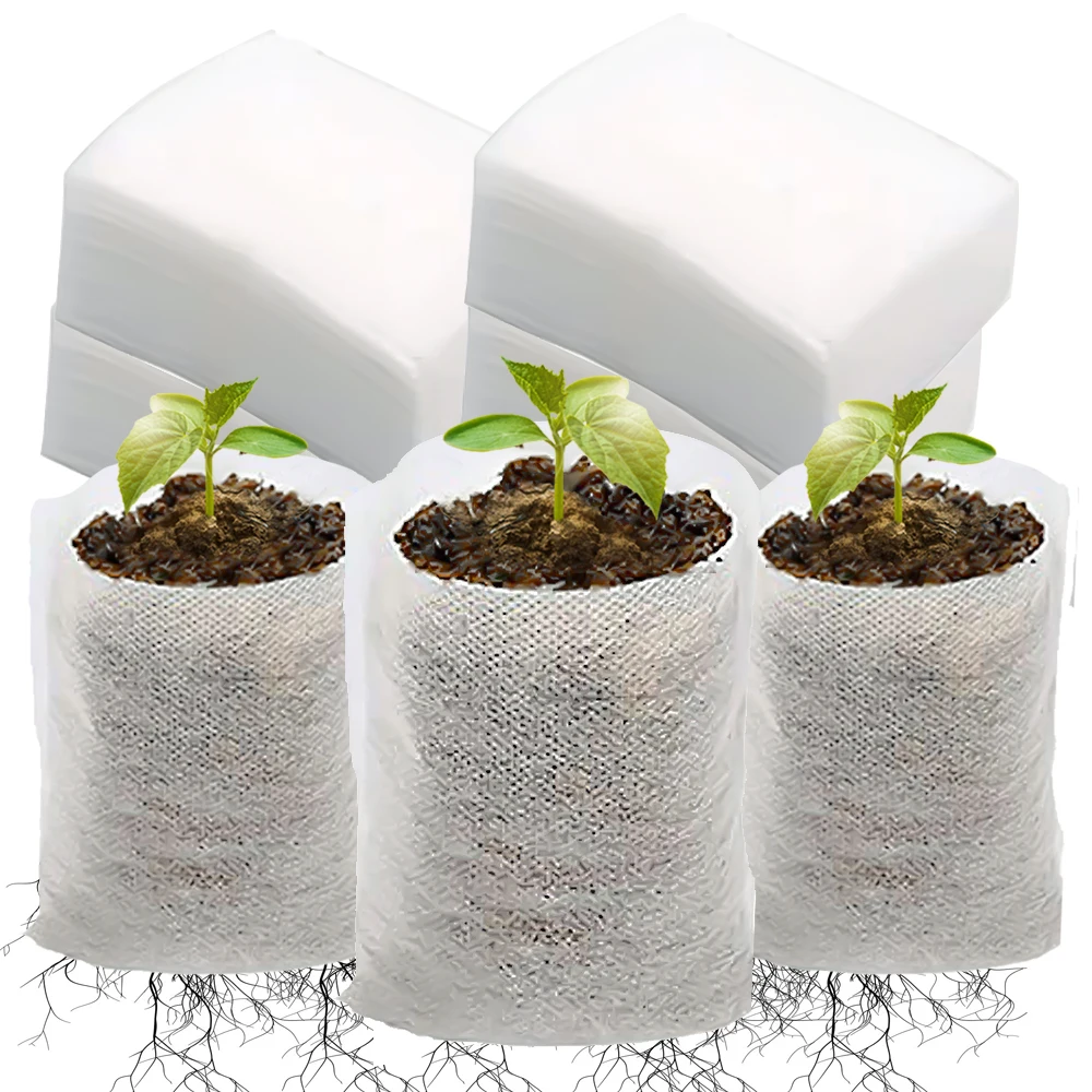 Nursery Plant Grow Bag Biodegradable Non-Woven Seedling Pot Garden Fabric Seed Starter Pouch for Flower Vegetable Tree Container