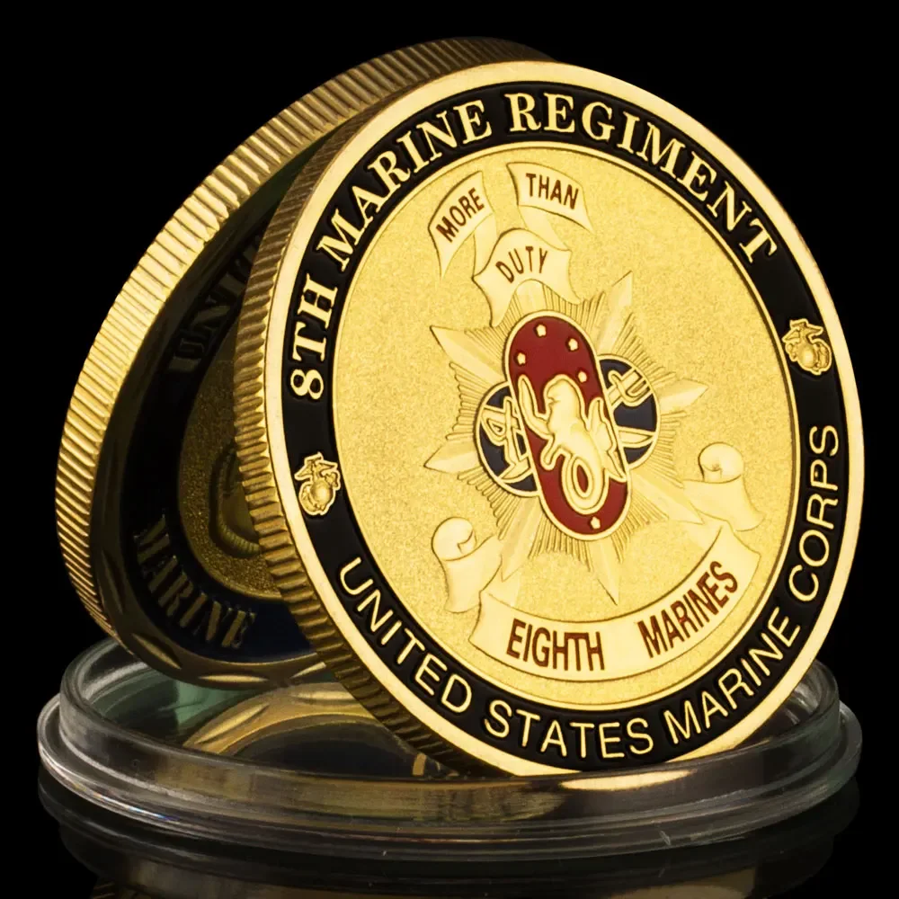 United States Marine Corps 8th Marine Regiment Collectible Gold Plated Souvenir Coin Creative Gift Commemorative Coin