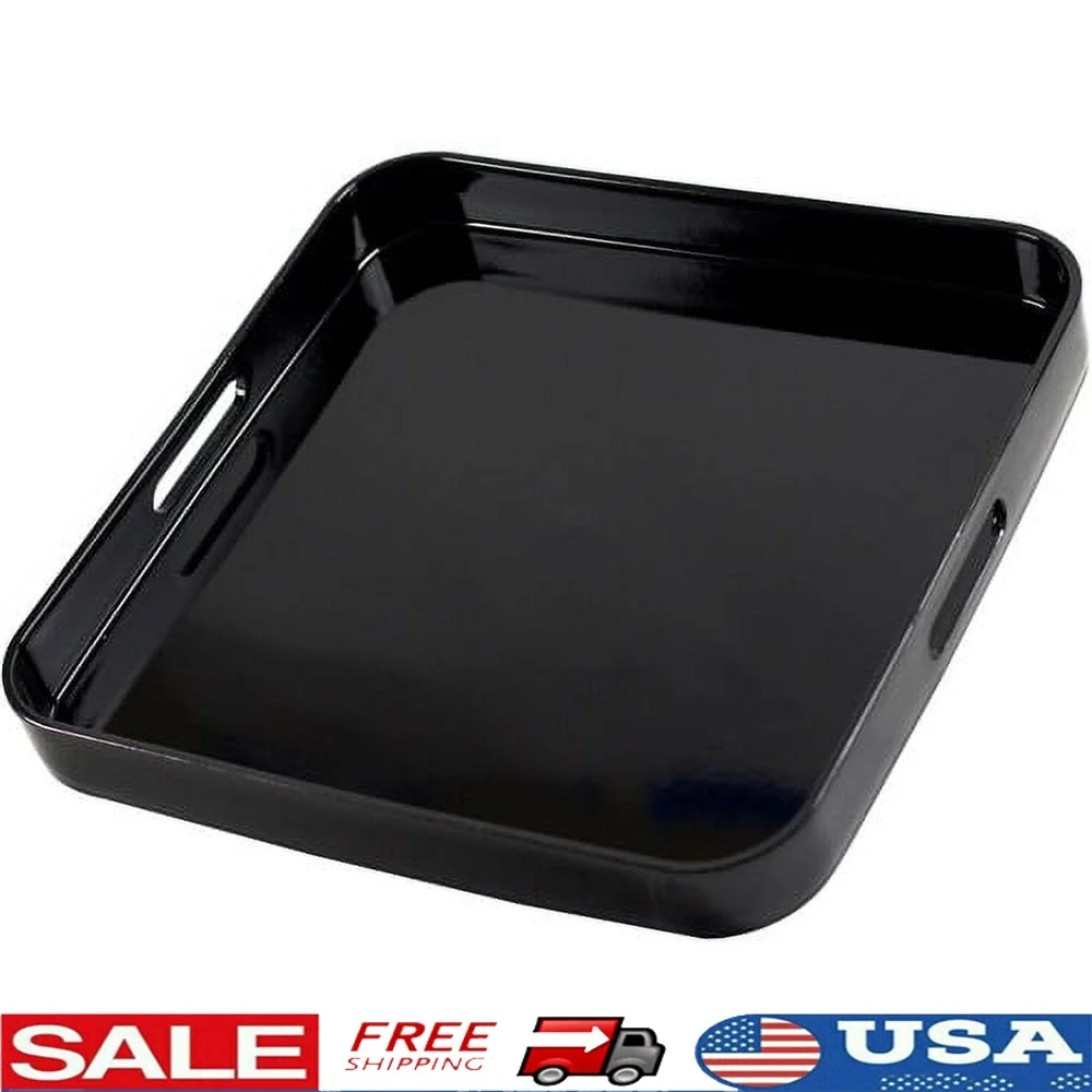 

Лаковый квадратный поднос для сервировки, декоративный поднос, поднос для сервировки еды, портативный элегантный дизайн, многофункциональная кухонная посуда