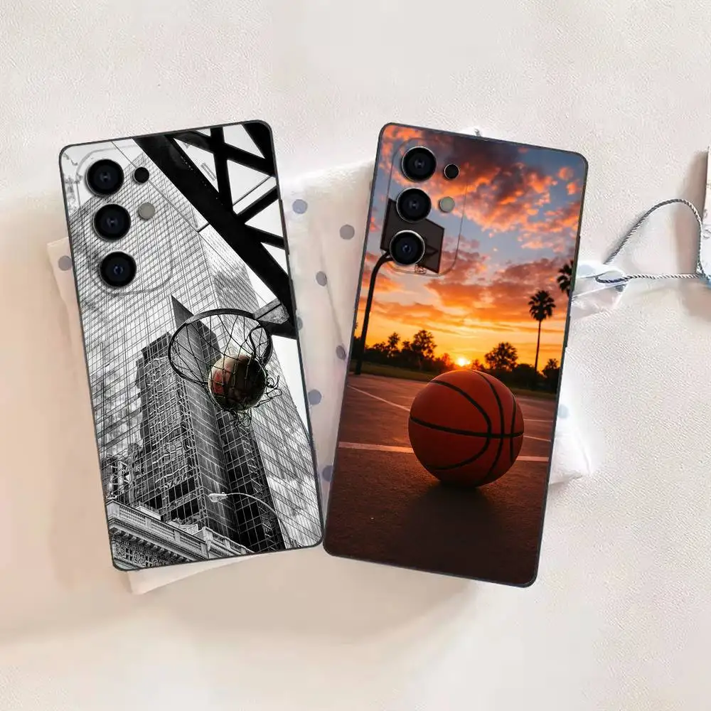 city street Basketball Aesthetic Phone Case For Samsung S26,25,24,21,22,21,20,10,9,8,7,6,Ultra,Plus,Fe, Lite Black Cover