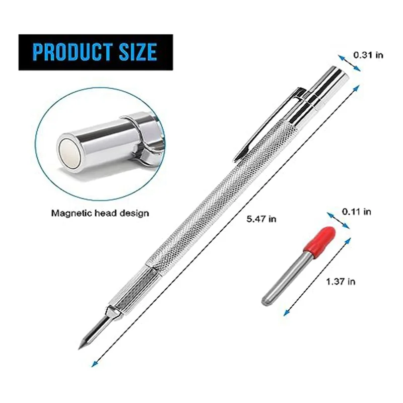 AUAU-2-Pack  Carbide Squeegee Kit With Magnet, Extra 20 Replacement Marker Tips For Glass//Metal Plates Tool Kit
