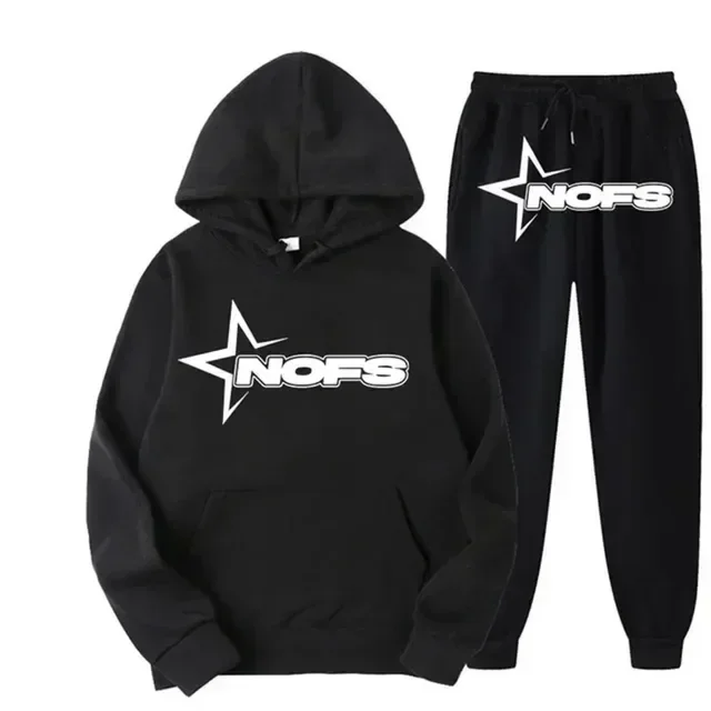 

2026 New Unisex Hooded Tracksuit 2 Piece Outfit Fashion Jacket And Pants Set Brand Logo Print Sizes S-3XL