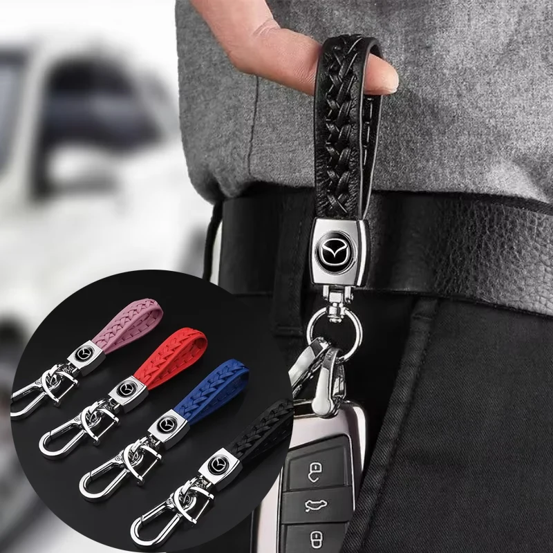 

Braided Rope Car Keychain Holder Keyring Pendant for Mazda RX8 RX7 MX3 Axela Atenza Protege MX5 CX9 CX5 CX7 323 626 Accessories