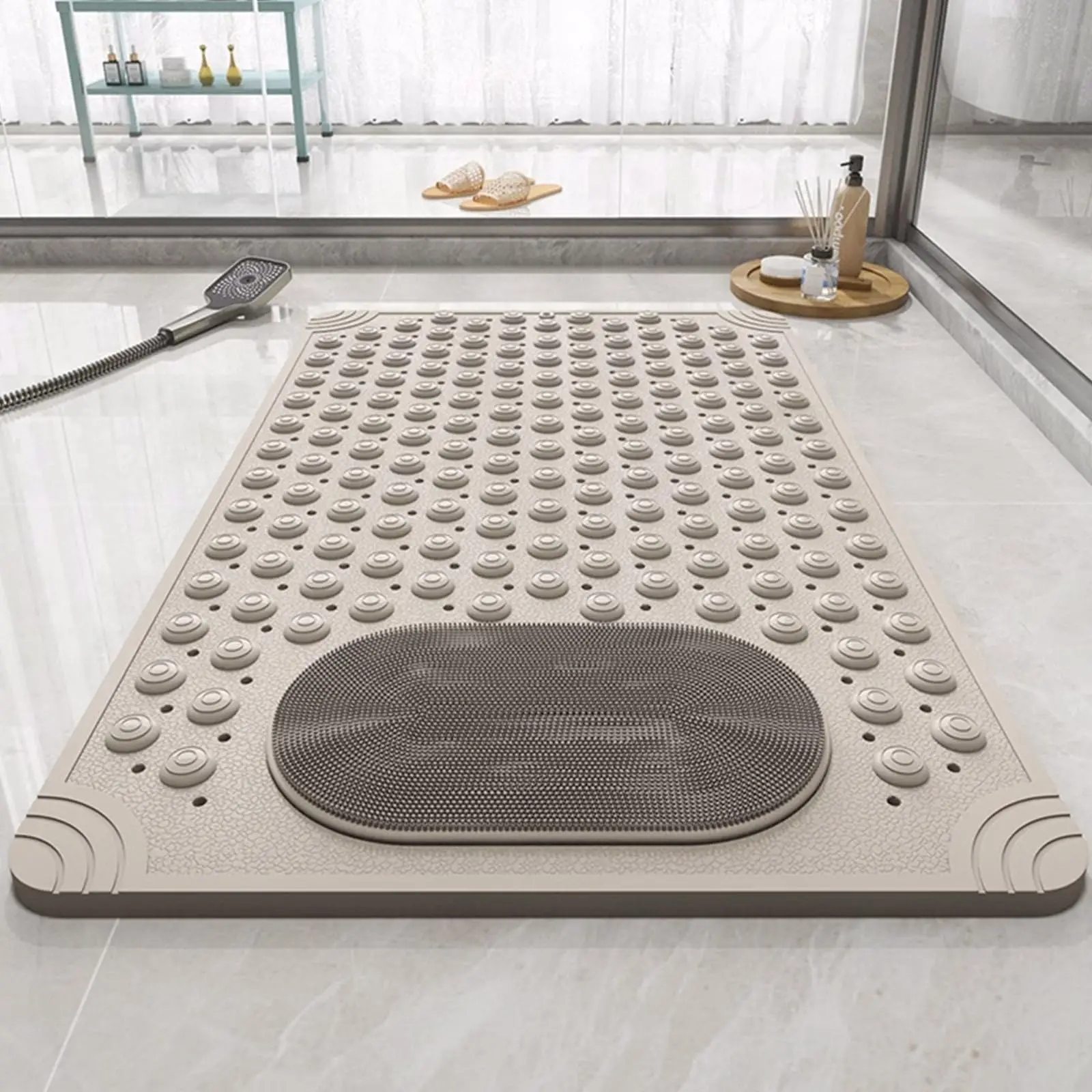 

Non-Slip Bathtub Mat Machine Washable Bathroom Mat with Suction Cups and Drain Holes Ideal for Bathtub or Bathroom Floor