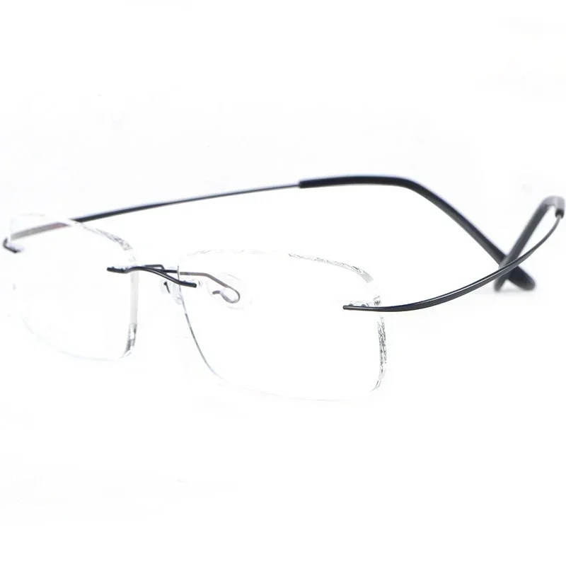 

Rimless Eyewear Pure Titanium Glasses Super Flexible Temples Optical Prescription Eyeglasses Myopia Hyperopia Frame Men Women