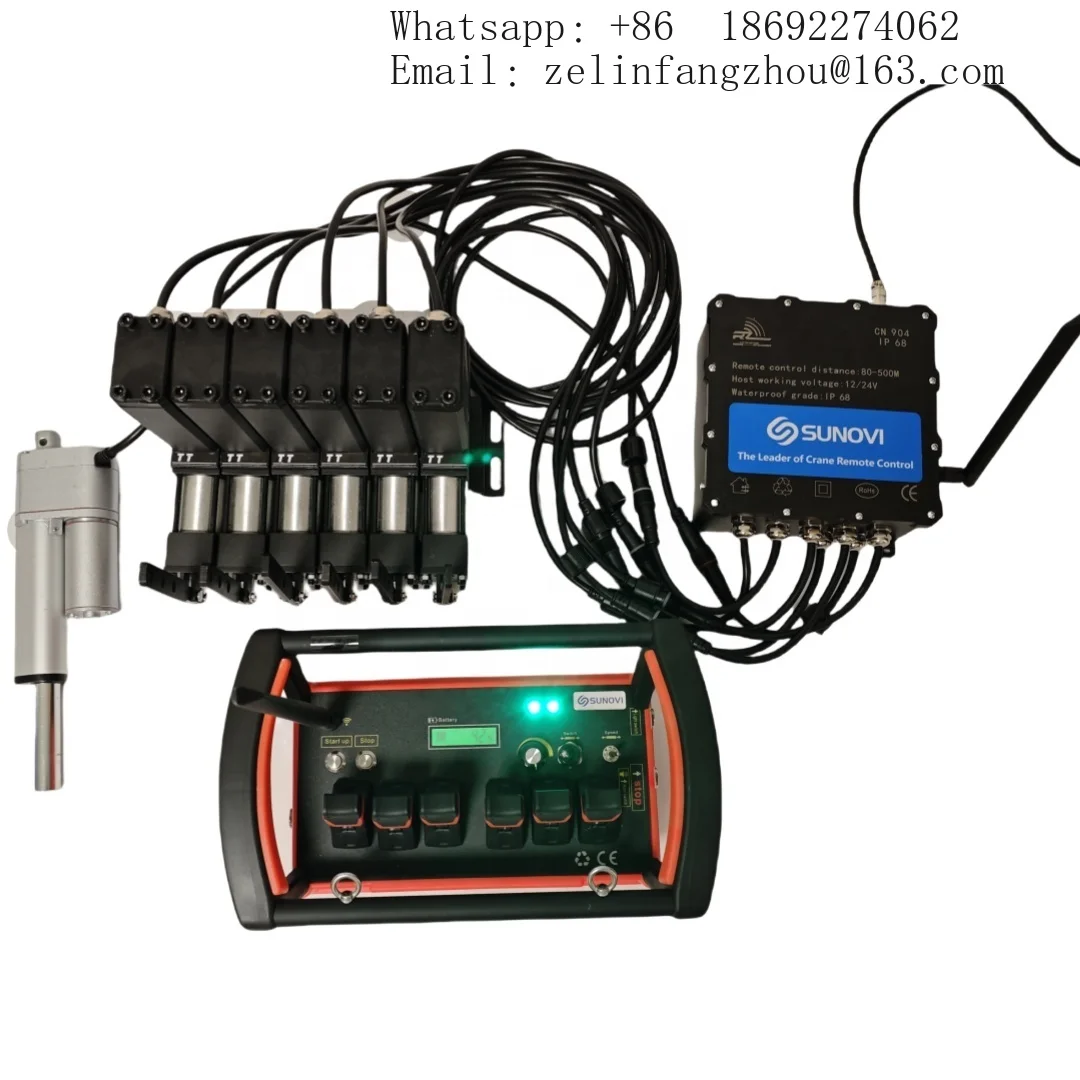 Wireless 6 Joystick Hydraulic Valve Remote Control Kit 12V 24V Boom Truck Crane 6 Motors Heavy Duty Industrial Machine