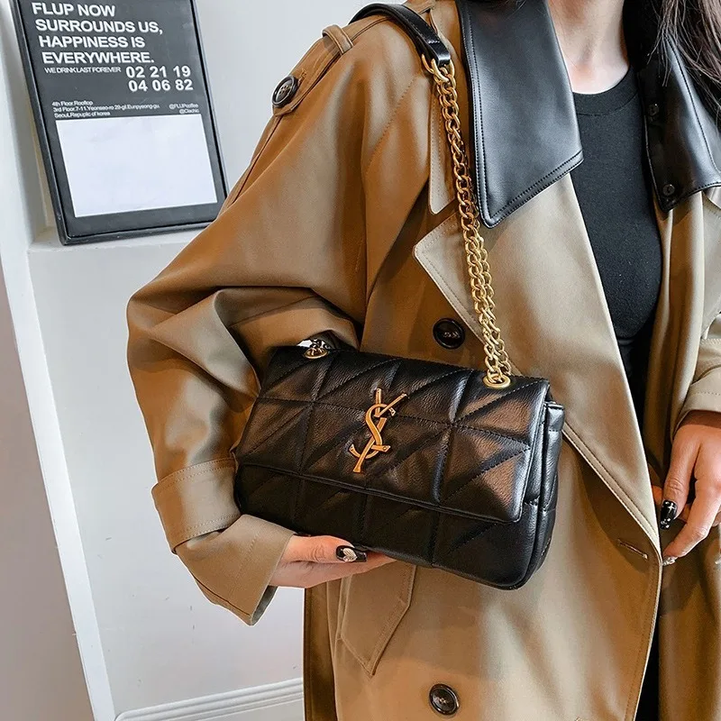 

Luxury Fashion Women's Chain Handbag PU Leather Girls Shoulder Messenger Bag Brand lightweight Commuting Bag Tassel Square Bag