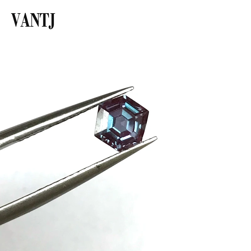 

VANTJ Lab Grown Alexandrite Loose Gemstone Hexagon Cut 6/8mm for Silver or Gold Mounting Diy Fine Jewelry Wonem Gigt