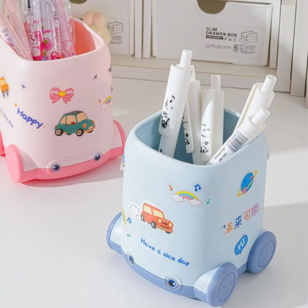 New Car Shape Pen Holder Multifunctional Large Capacity Pen Container Stationery Storage Bucket School Office