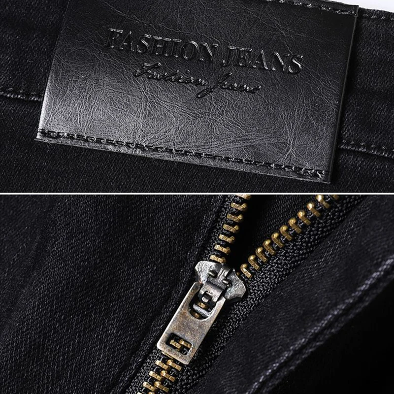 Мужские осенние модные универсальные свободные прямые эластичные джинсы, мужские удобные облегающие джинсовые брюки, умные повседневные брюки