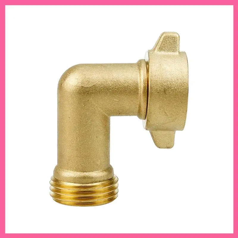 

HOT-медный 90-градусный коленчатый адаптер для шланга с запорным клапаном для садового шланга 3/4 дюйма, подключение США