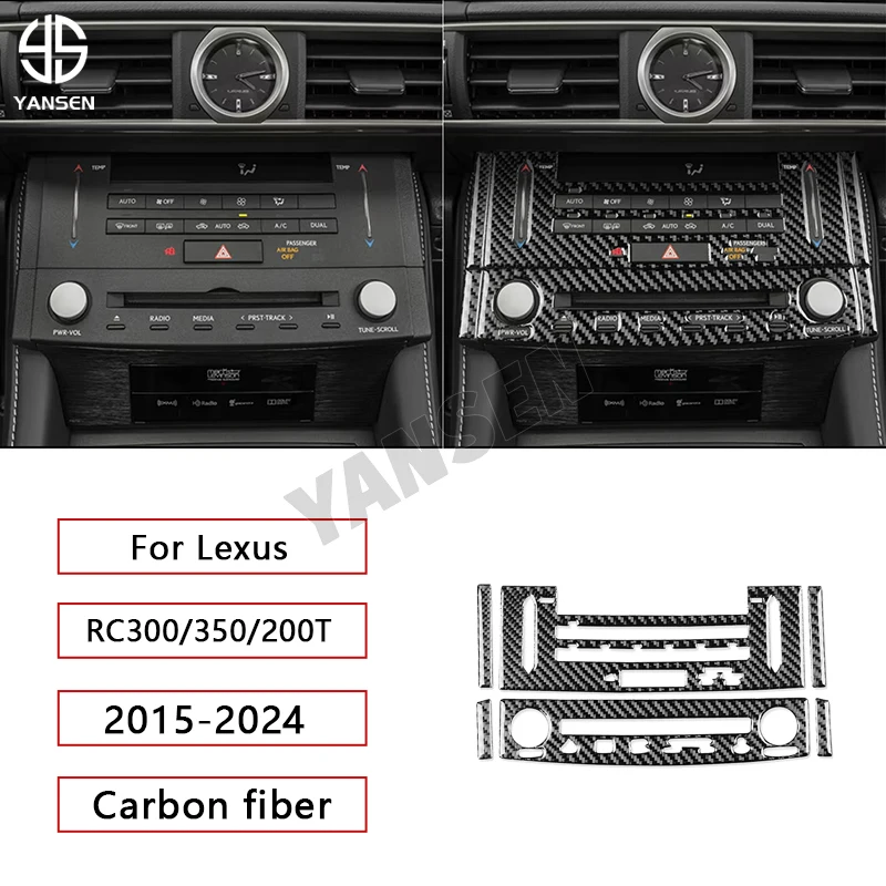 

Car Audio Center Air Conditioning Cover Carbon Fiber Sticker For Lexus RC300 350 200T 2015-2024 Interior Auto Accessories