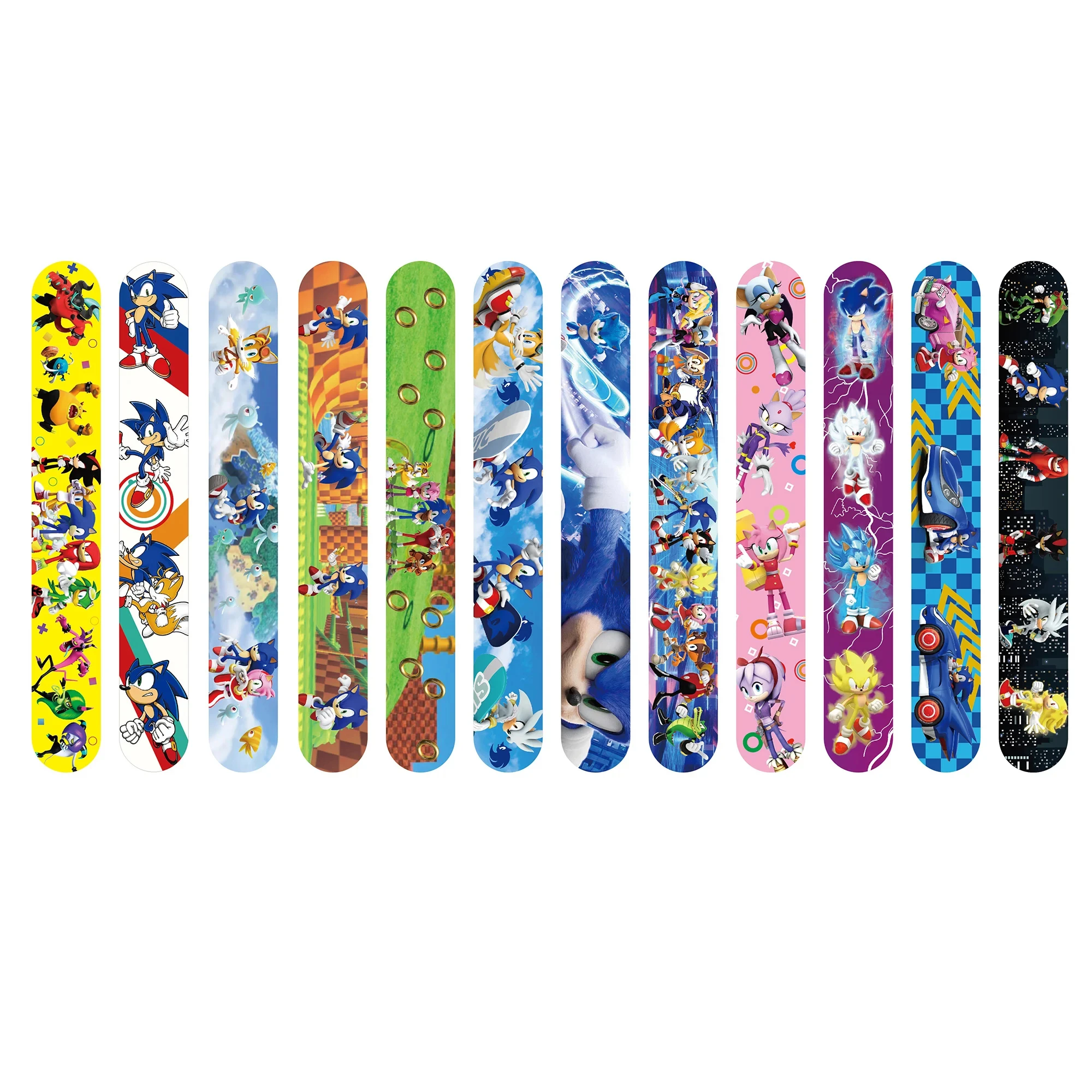 10/20/30pcs Anime Soniced Slap Bracelet Birthday Party Supplies Children Boys and Girls Birthday Toy Gifts Bracelet Decoratio