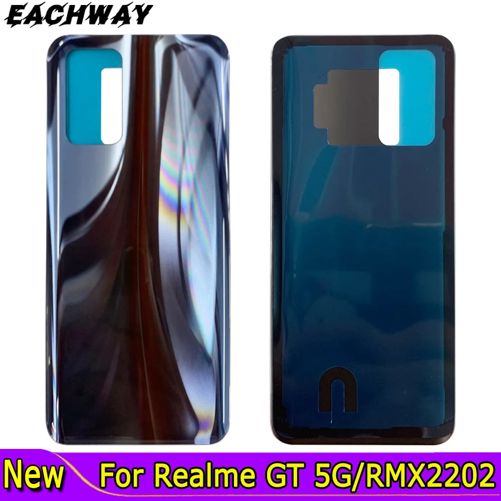 

6.43" New For Realme GT 5G Battery Cover Door Housing Case Glass cover RMX2202 For Realme GT Back Battery Cover +Adhesive +Logo