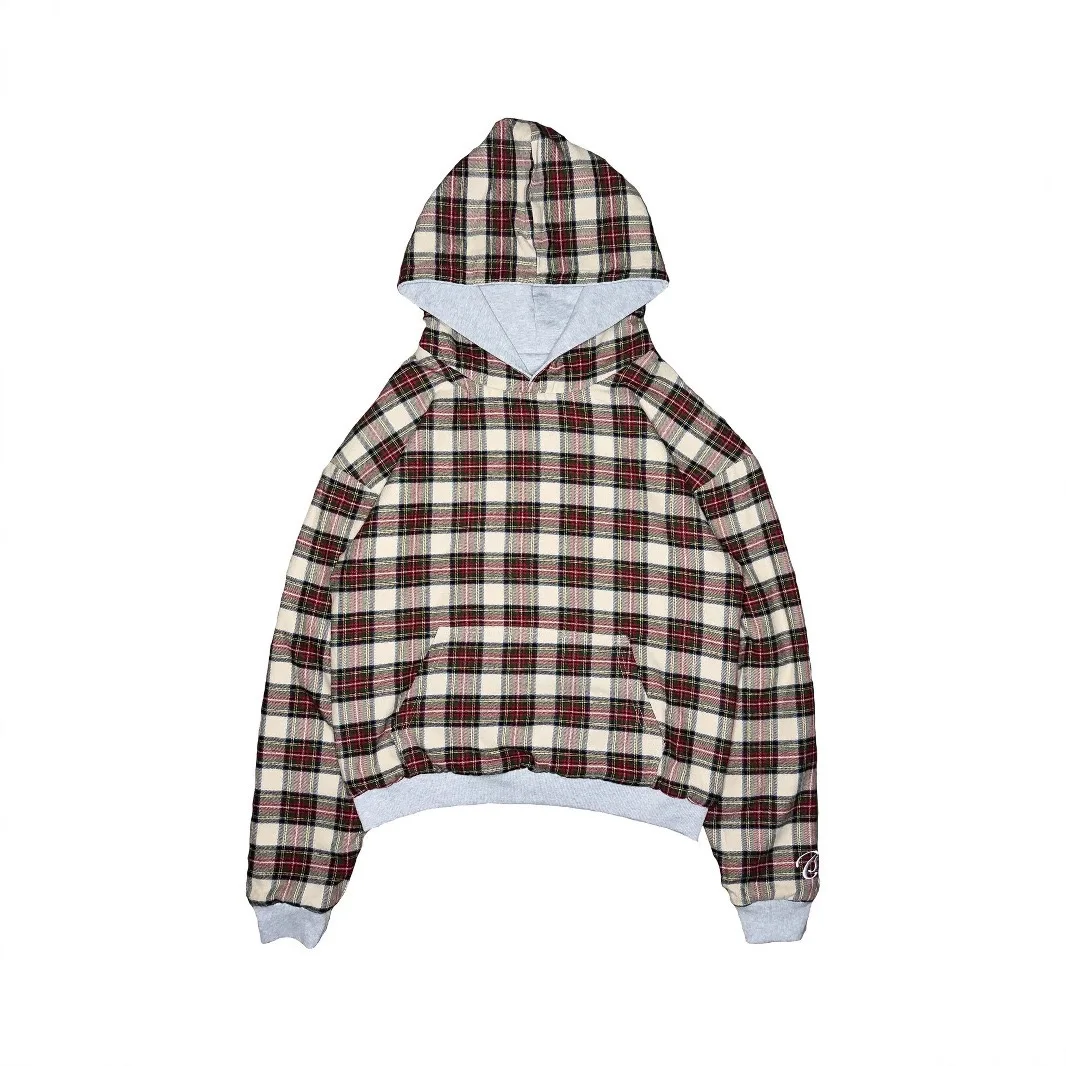 Korean Style Waffle Checkered Reversible Street Hip-hop Hoodie Y2k Streetwear Hoodies Women Gothic Harajuku Zip Up Sweatshirt