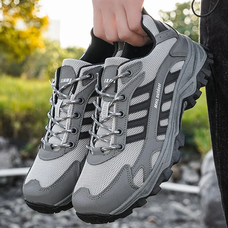 

Waterproof Men's Hiking Shoes Large Size Lightweight Rubber Sole Shock Absorption Outdoor Summer Cross-country Walking Shoes