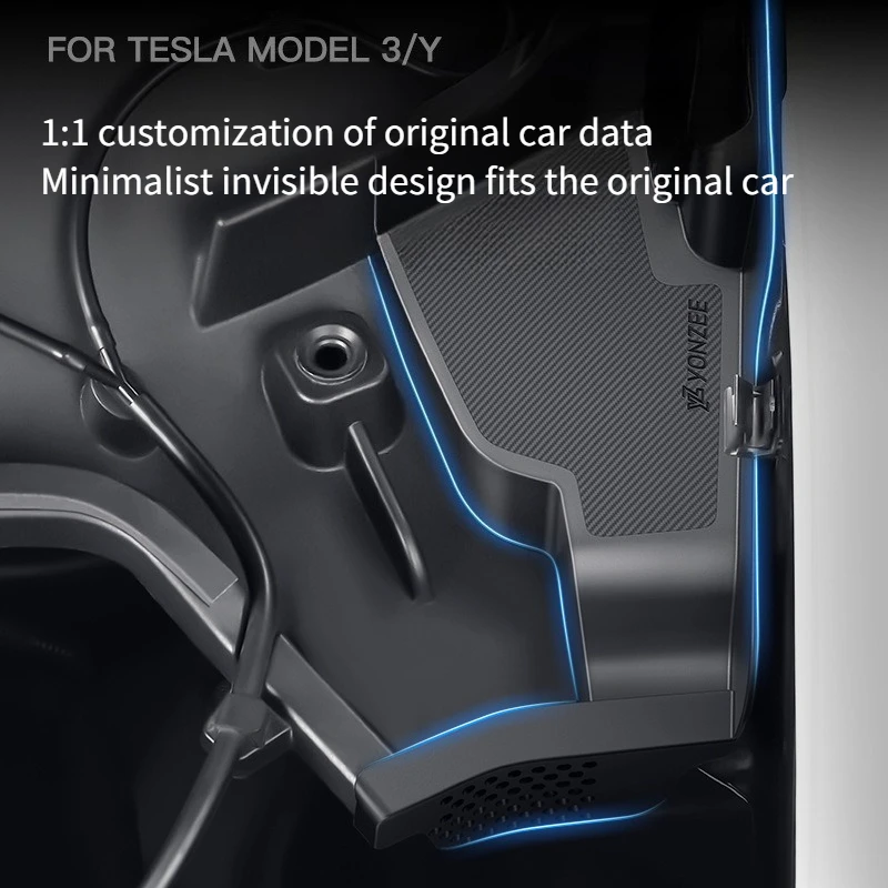 For Tesla Model 3/Y/YL Juniper 2026 Front Cabin Anti-Clog Cover Water Channel and Leaf Blocking Frunk Debris Filter Protection