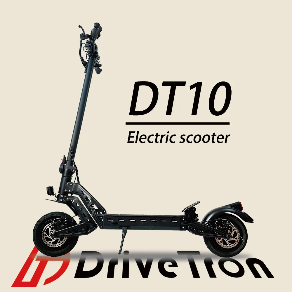 

USA Warehouse Factory Direct DT10 Dual Motor 48V 52V 3300W 20.8Ah Battery 10 inch Tires IPX5 70KM/H 70KM Range Electric Scooter