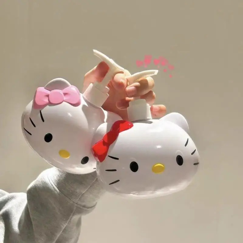 Botella de Viaje Recargable Hellokitty con Bomba Dosificadora, Dispensador de Loción Grande para Champú, Gel de Ducha, Jabón de Manos, a Prueba de Fugas, Portátil, para Cosméticos