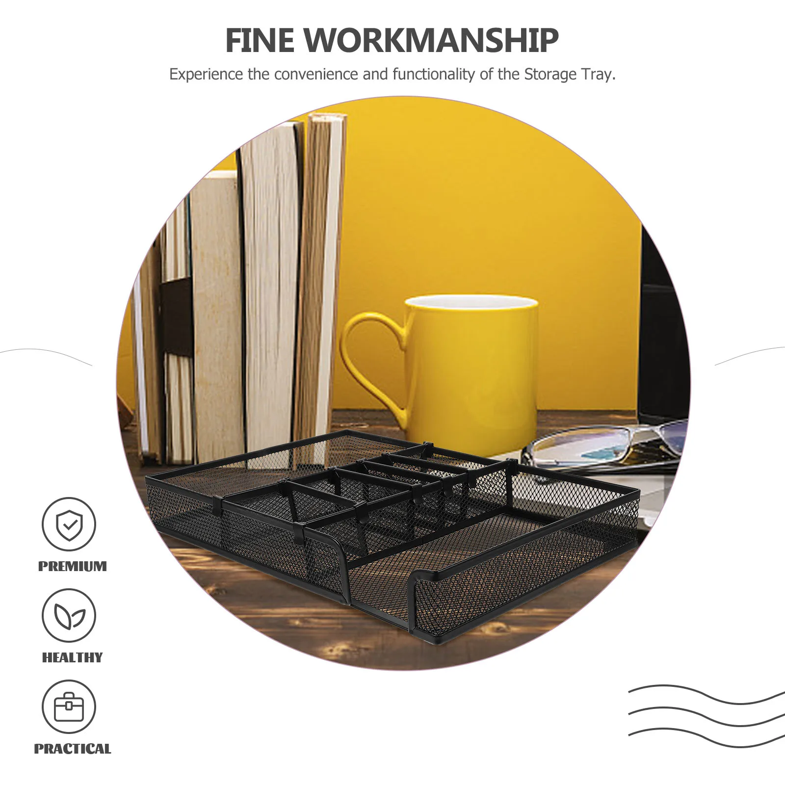 

DIY Office Storage Tray Desk ganizer Metal Pen Holder Drawer ganizers Basket Iron Material Modern Design Easy Cleaning