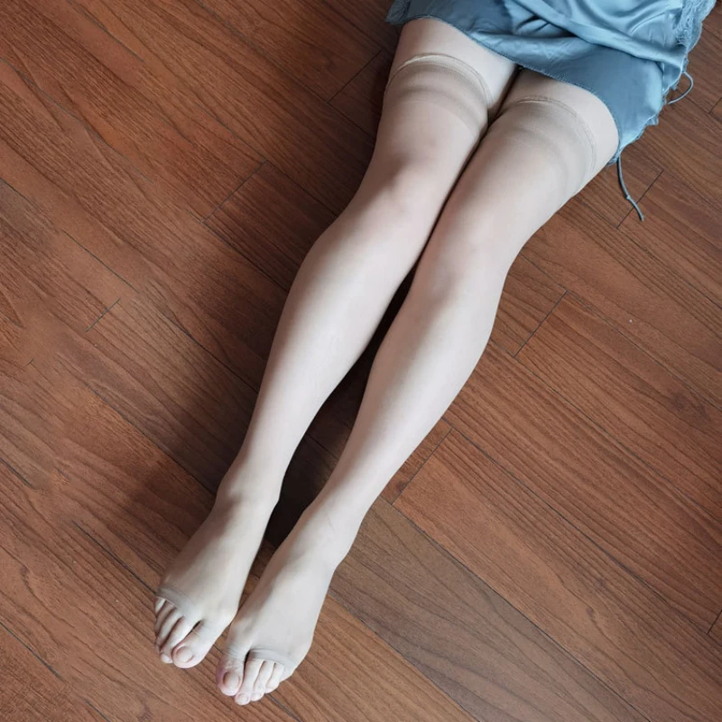 초박형 투명 허벅지 하이 스타킹, 여성용 섹시 엿보기 발가락 무릎 높이 양말, 샌들용 패션