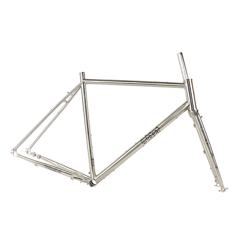 700C Road Bicycle Frame with Fork Chrome-molybdenum Steel Frame Travel Road Bike Frame Thru Axle Disc brake Steel Frameset