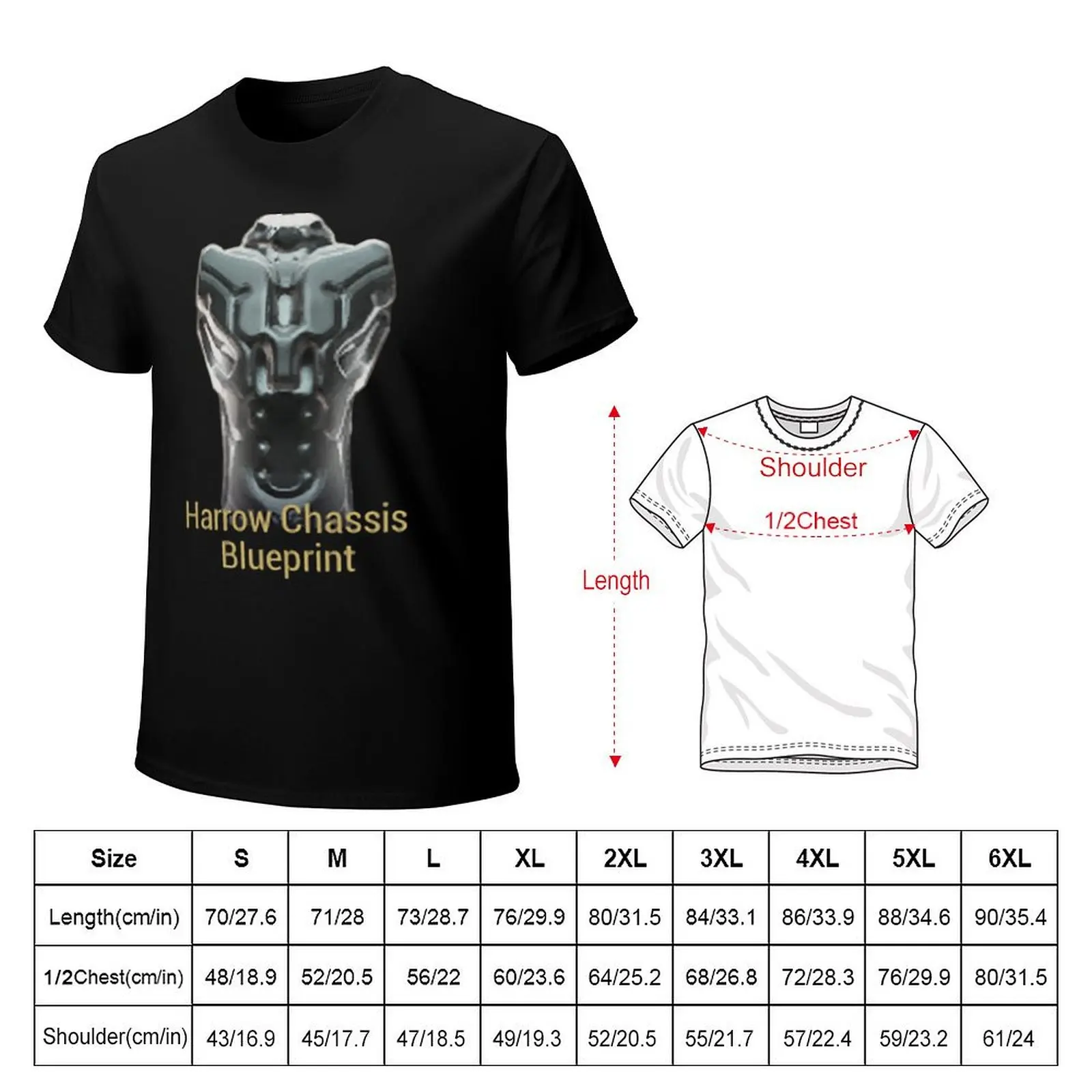 Harrow Chassis Blueprint Warframe Tennocon Meme T-Shirt Summer Print Short Sleeve Tee