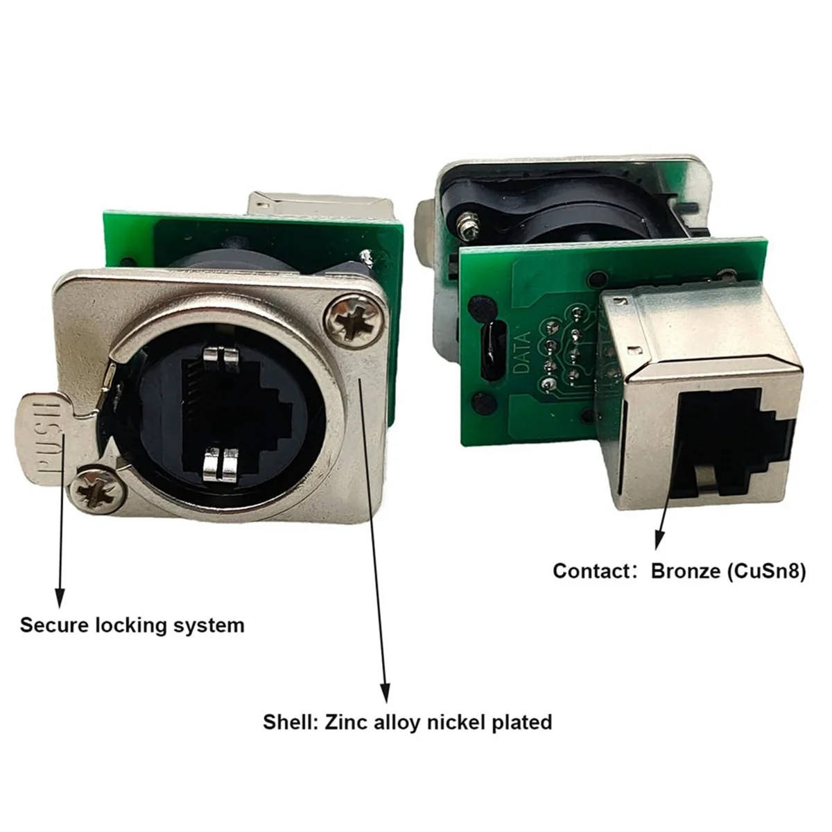 Imagem -04 - Ethernet Rj45 Conector Vertical de Montagem em Painel Série d Cat5 D-n8fdp Rj45 Painel de Passagem de Alimentação Jack