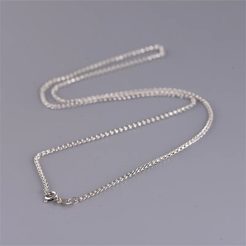 

1,8 мм 50 см стерлингового серебра 925 пробы, цепочки с хлыстом, ожерелья для женщин, классические витые звенья, цепочки без подвесок, скрещенный аксессуар