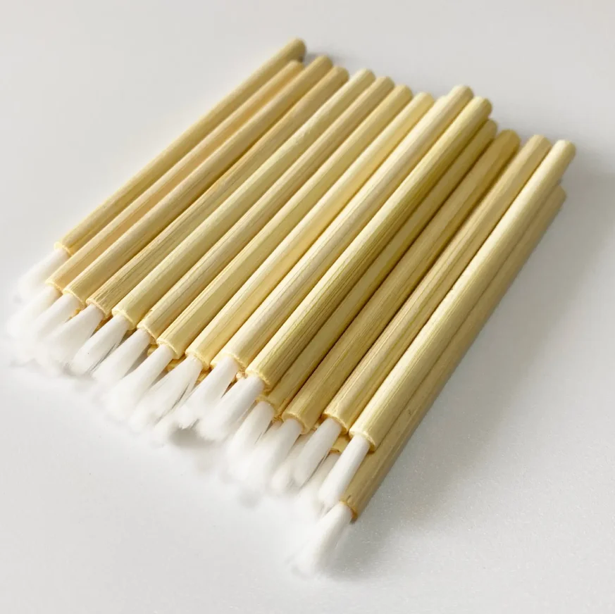 50pcs Eco friendly Bamboo Makeup Brushes Disposable nylon soft lip applicator painting brushes