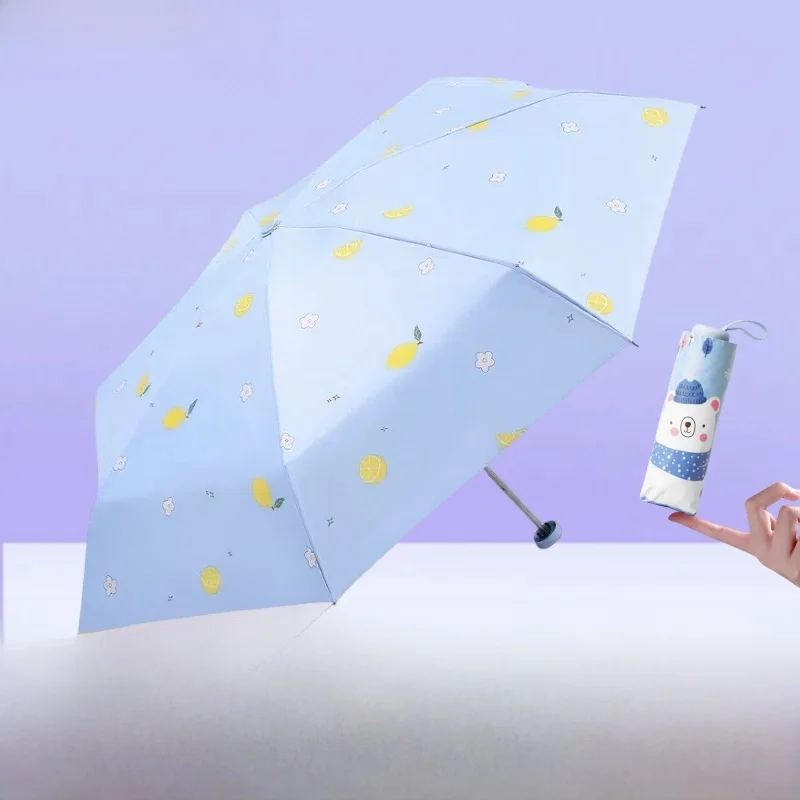 مظلة جيبية مزدوجة الاستخدام للنساء، مظلة واقية من الشمس والمطر على شكل كبسولة فواكه، مظلة جيبية جديدة للحماية من الشمس بخمسة ...