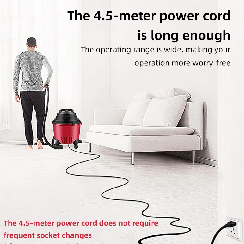 مكنسة كهربائية منزلية رطبة/جافة 15L/20L آلة تنظيف قوية شفط قوة البلاستيك برميل مكنسة كهربائية