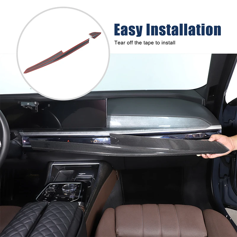 

For BMW 7 Series 2023 2024 2025 Central Control Dashboard Decoration Panel Central Control Decoration Strip True Carbon Fiber