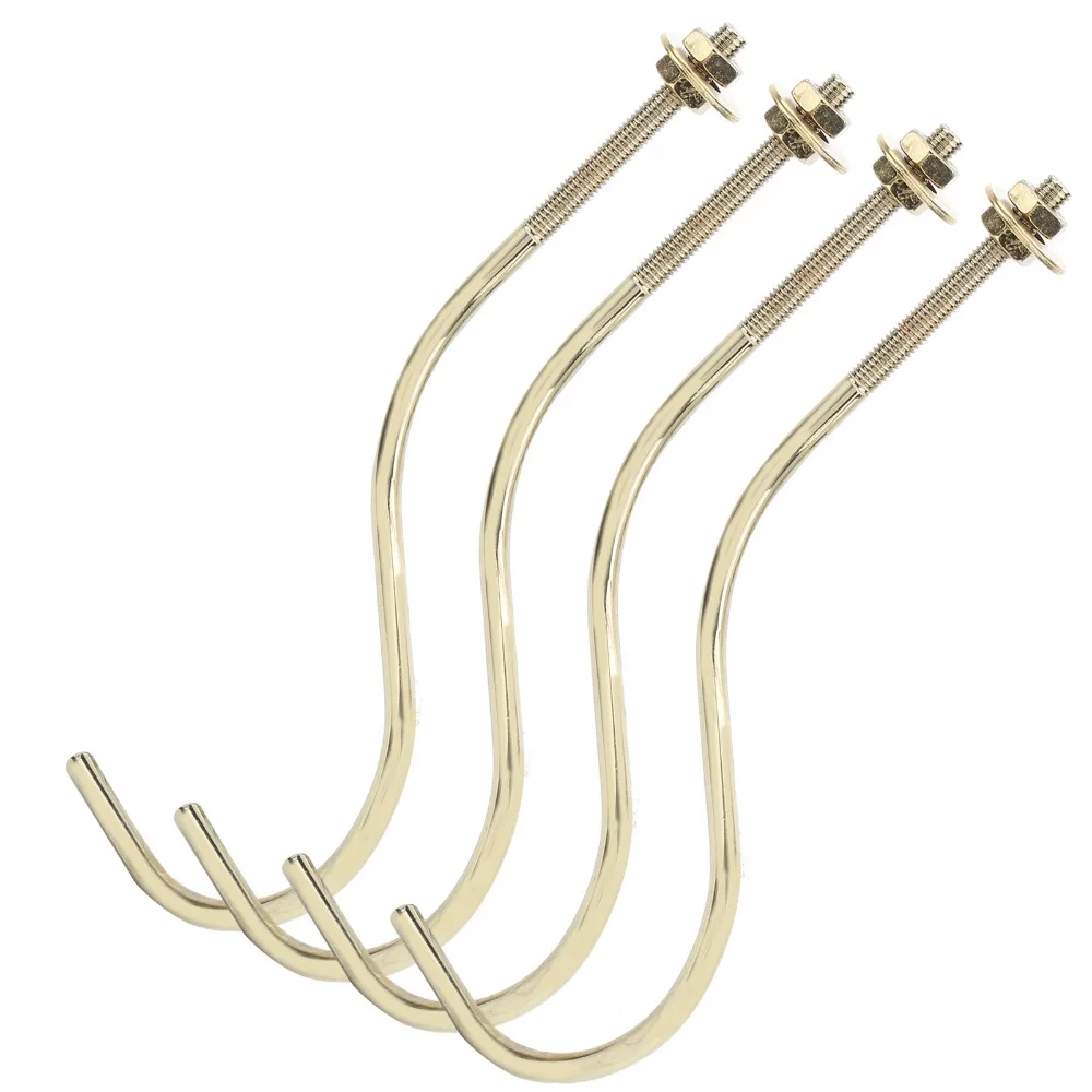 

4Pcs Gift Gold Billiards Hook Hook Hanger Galvanizing Table Edge Hook Holder Hanging Cue Racks Game Room