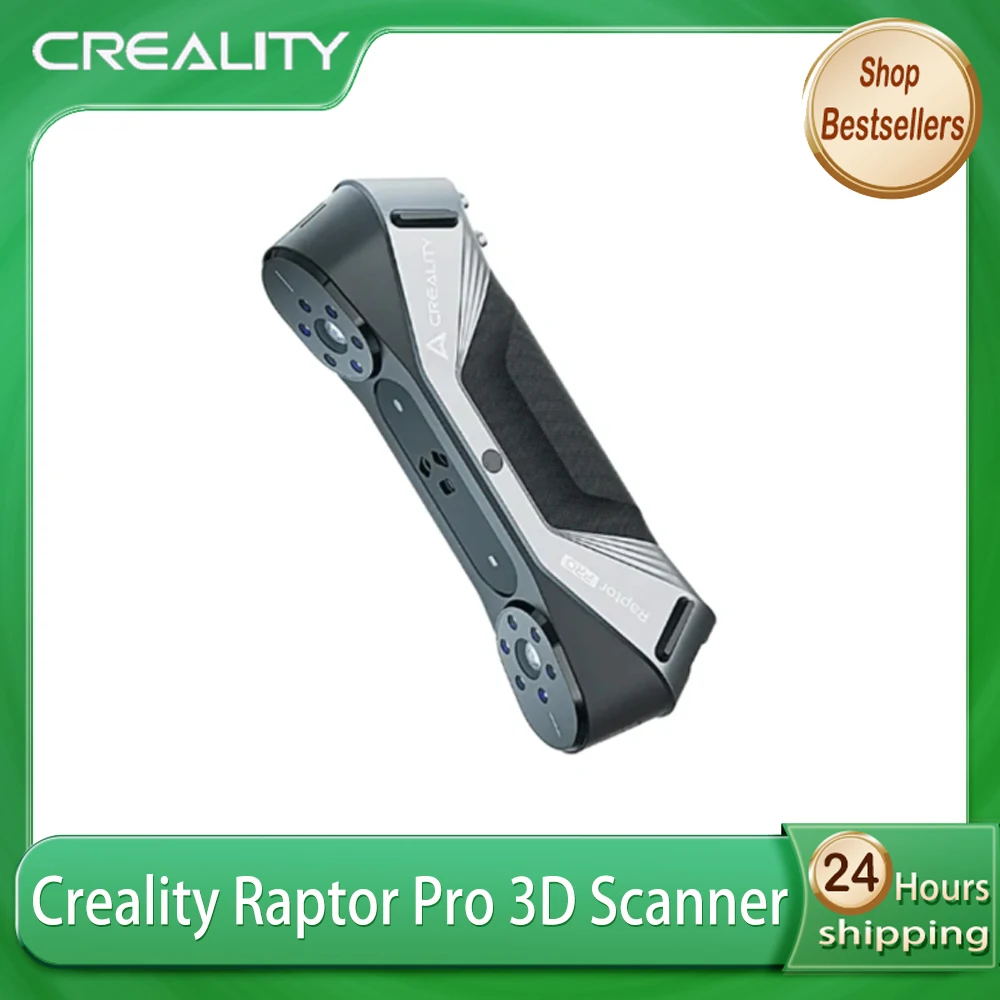 

3D-сканер Creality Raptor Pro: 22+7 синих лазерных линий / ИК-подсветка, точность 0.02 мм, отслеживание движений 60 кадров/с с защитой от дрожания, 24-битное цветное сканирование