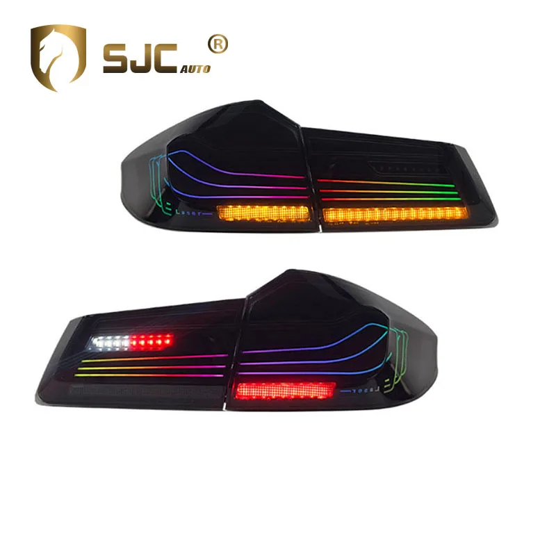 SJC Auto Car Accessories for BMW 5 Series G30 G38 RGB CSL Taillight 2018-2020 New Design Style Turn Signal Lamps Play and Plug