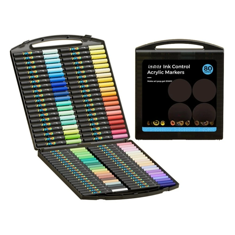 Black Box English Version Direct Ink Acrylic Markers, Professional Art Paint Drawing Pens