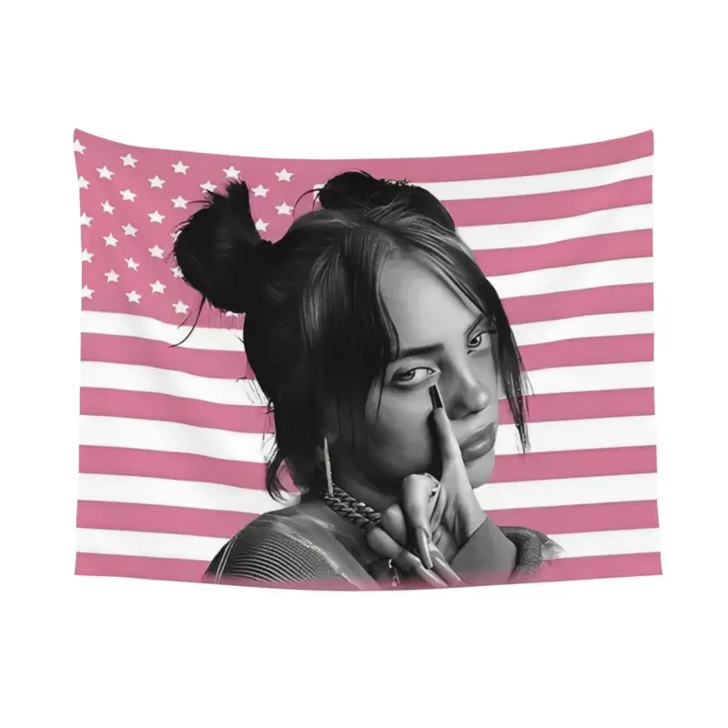 VIKAMA American Flag Tapestry Pop Star Design Perfect for Fan Decor Bedroom Wall Styling and Photo Backdrops Decoration