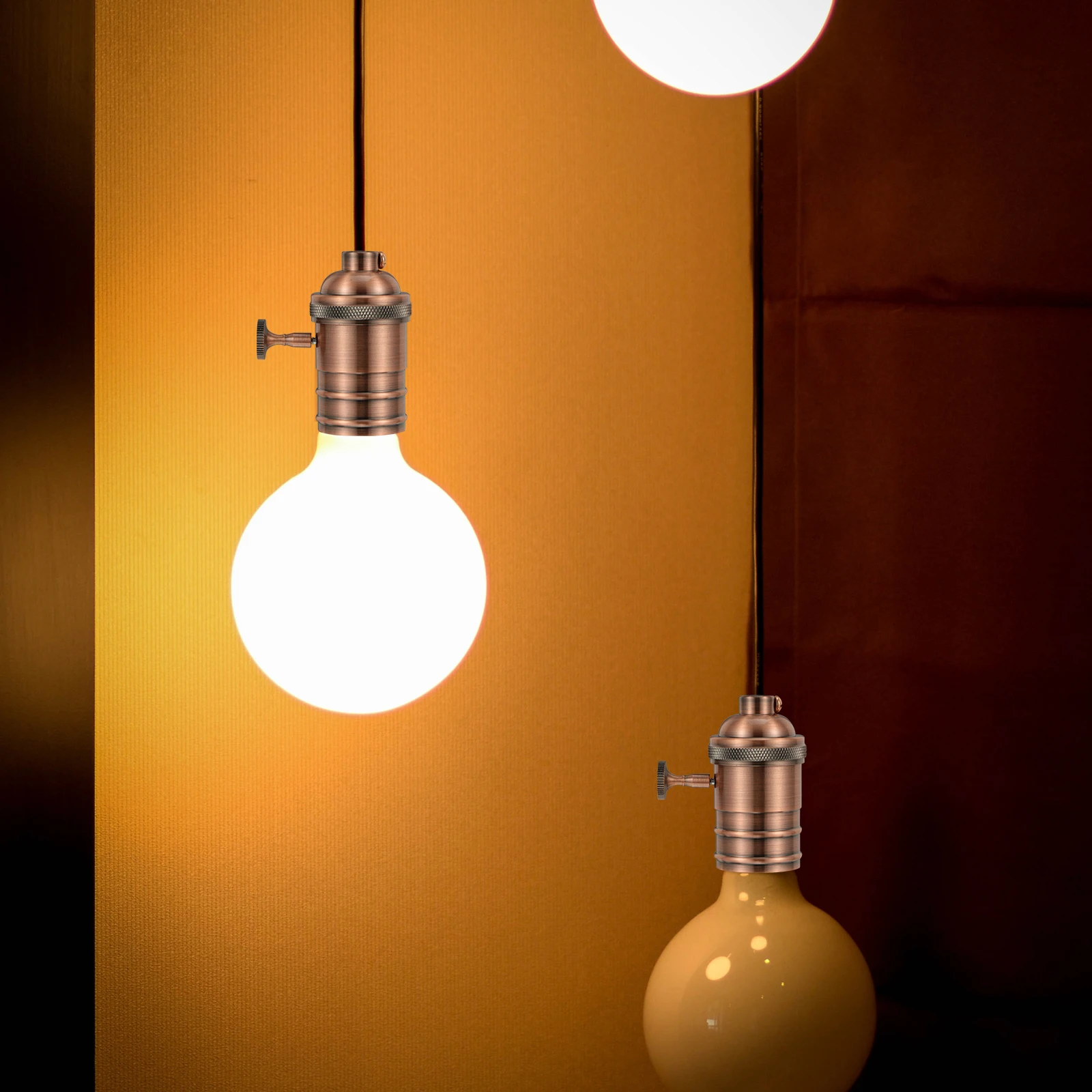 

Vintage Pendant Lamp Holder E27 Retro Die Casting Light Socket Industrial Style Compatible with Edison Bulbs for DIY