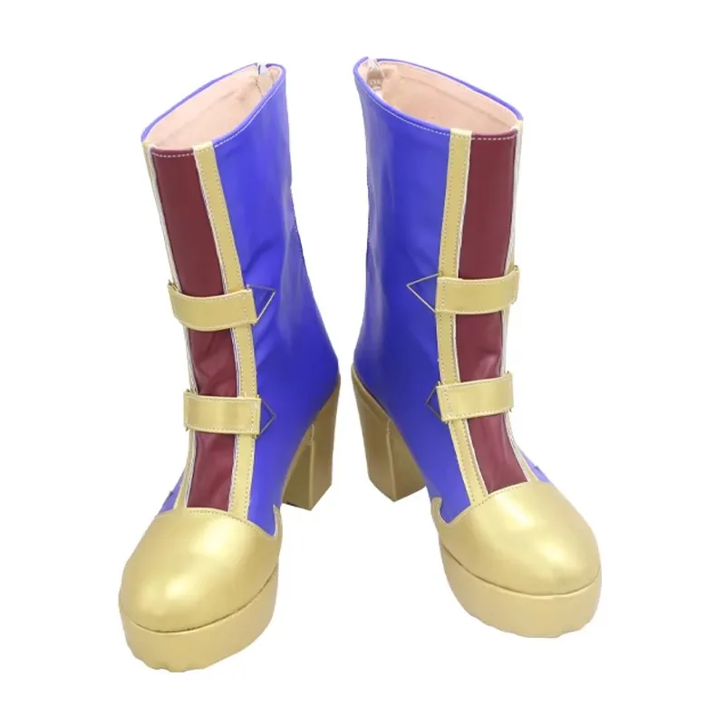 Derby Suiwaran New Year Splendid Opera Cosplay Shoes Unisex Women PU High Heel Boots for Halloween Carnival Party Christmas