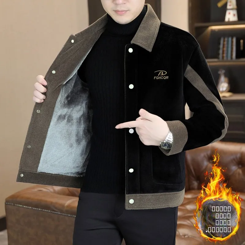 

Мужская зимняя теплая повседневная куртка Thiened Fce Jaet с воротником-стойкой, на пуговицах, из полиэфирного волокна, средней длины, для молодежи