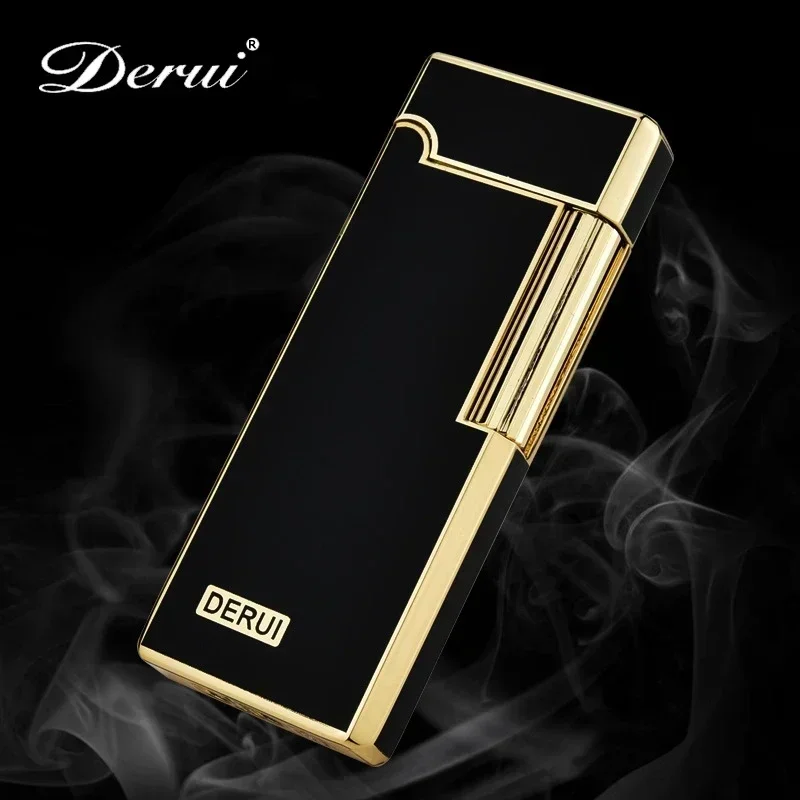 Derui Various Shapes Bright Sound Gas Lighter Compact Jet Butane Cold Metal Cigar Lighter Grinding Wheel Pipe Pipe Accessories