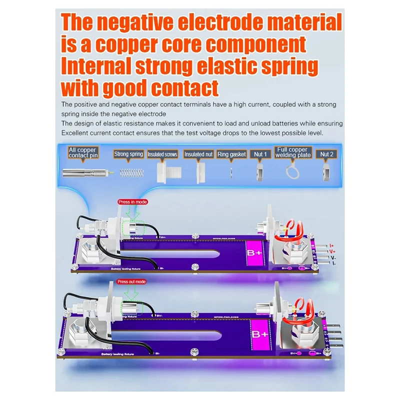 A44Z-New 20A 4-Wrie Battery Tests Stand 18650 Internal Resistance Capacity Tester Fixture Current Voltage Meter Detection BOX