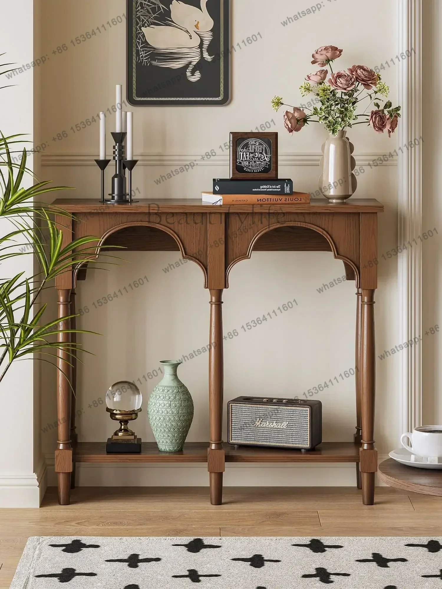 FG26Trendy Beauty Console Table Luxury Entrance Hall Living Room Modern Console Table Premium Vintage Tavolo Salotto Home Furnit