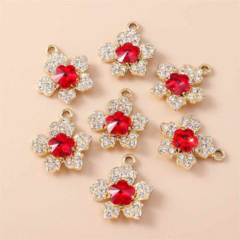 

20pcs 19x22mm Elegant Crystal Flower Charms Pendants for Jewelry Making Drop Earrings Necklaces Bracelets DIY Crafts Accessories