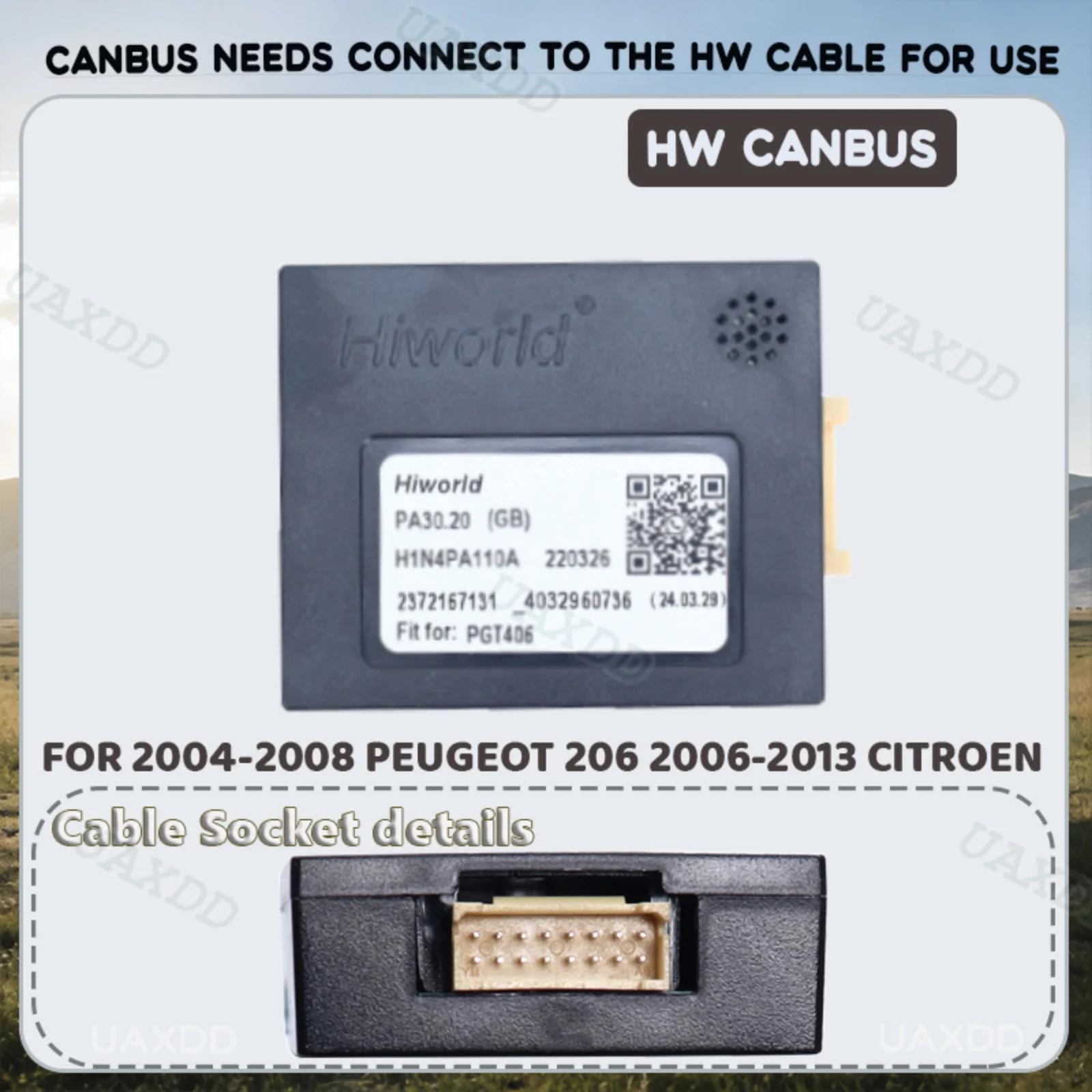 Automotive UAXDD FOR PEUGEOT 2016 307 206 Old 206 Canbus Fully Compatible 2004-2011 407 301 2008 408 2Din Car Adapte Box Decoder