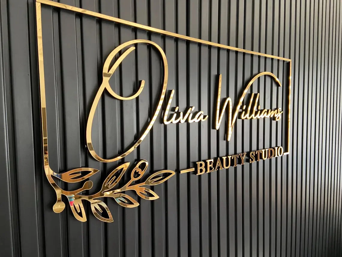 

Custom Laser Cut, Clinic Sign, Sign with Raised 3D Design, Business Letter, Lobby Signage, Reception Logo, Brushed Metal Logo