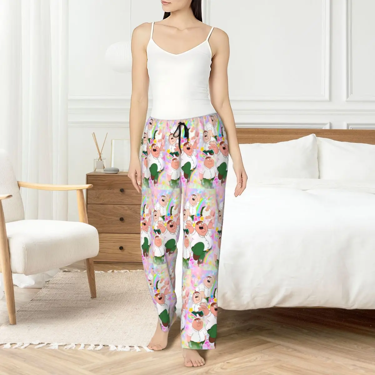Custom Printed Families Pajama Pants Women's Peter Sleep Sleepwear Bottoms with Pockets